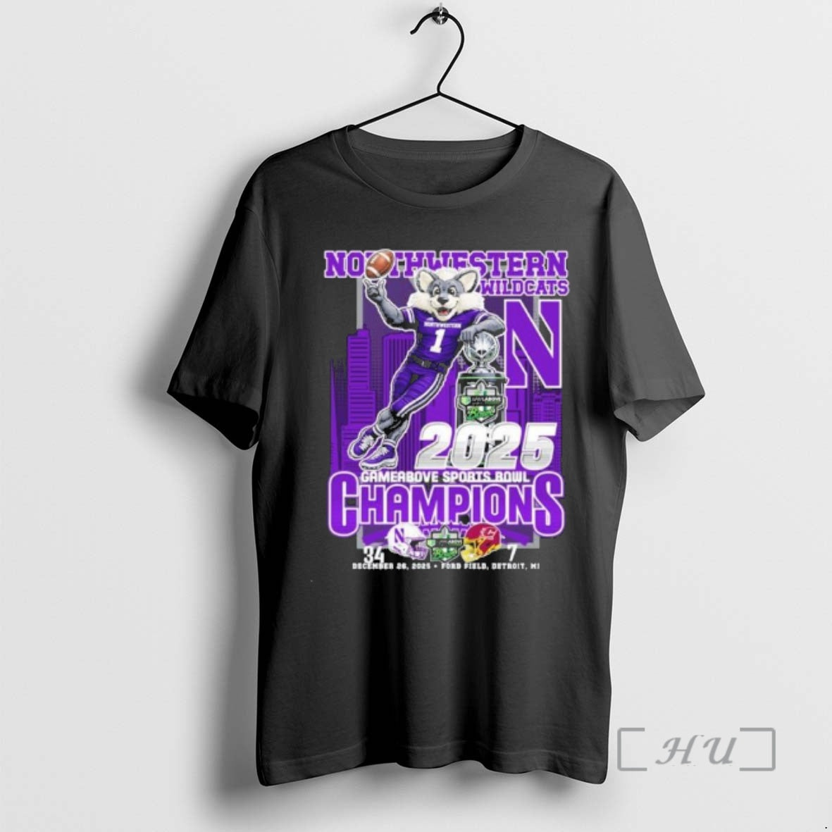 Officials Northwestern Wildcats Mascot 2025 Gameabove Sports Bowl Champions T-Shirts, Hoodie, Sweatshirt | TeeBloomCo.com