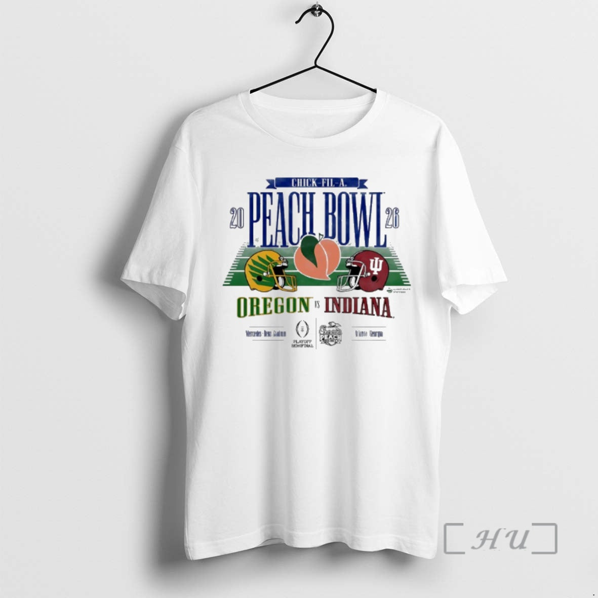 Officials Oregon Vs Indiana 2026 Chick Fil A Peach Bowl Football Helmet Premium T Shirts Hoodie, Sweatshirt | TeeBloomCo.com