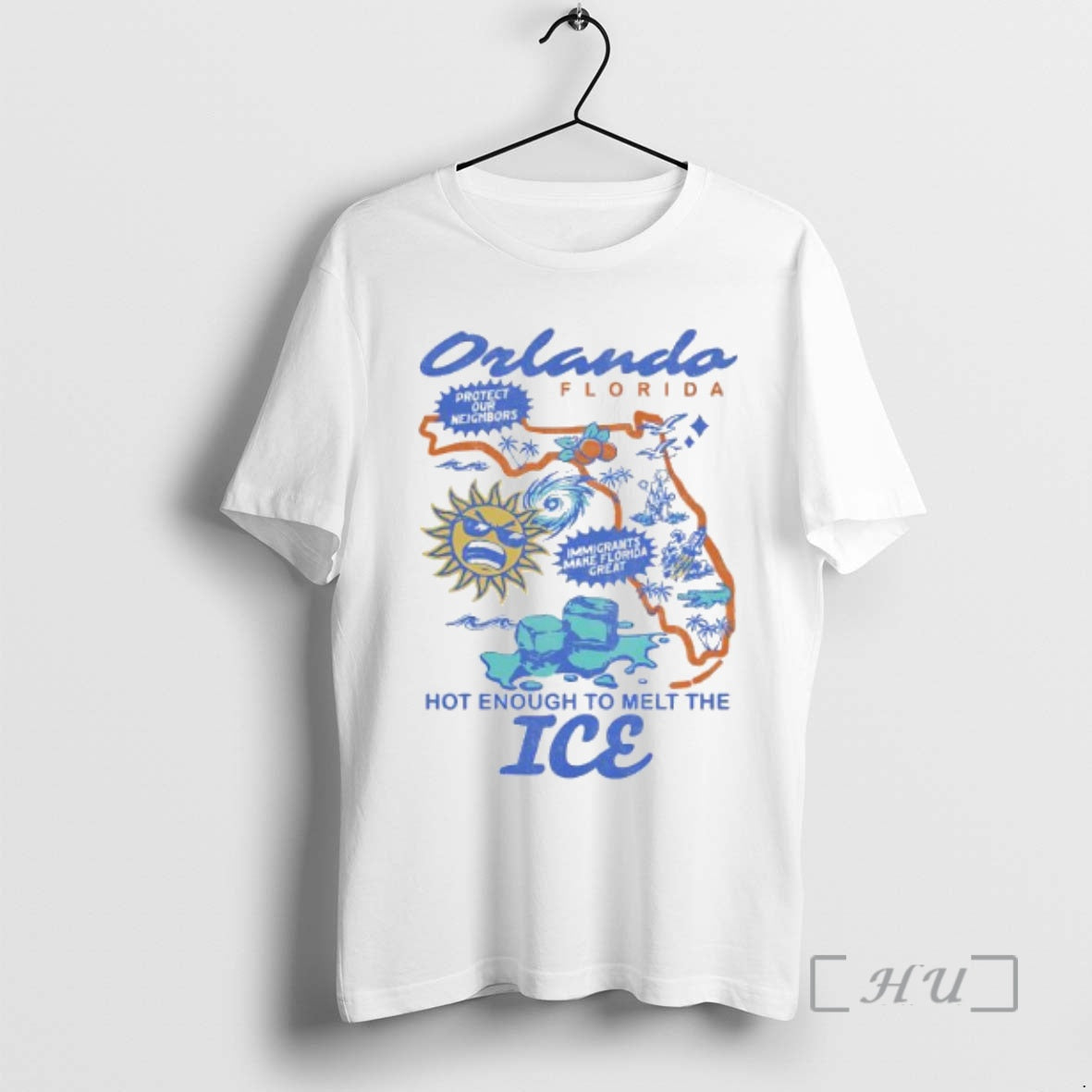 Officials Orlando Florida Protect Our Neighbors Hot Enough To Melt The Ice Graphic Premium T-Shirts, Hoodie, Sweatshirt