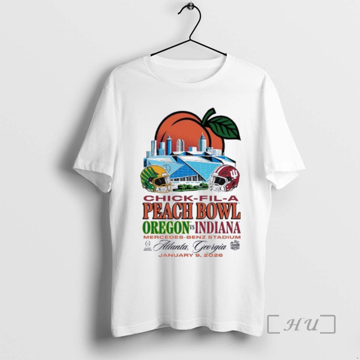 Officials Peach Bowl Iu Vs Oregon January 9th T-Shirts, Hoodie, Sweatshirt | TeeBloomCo.com