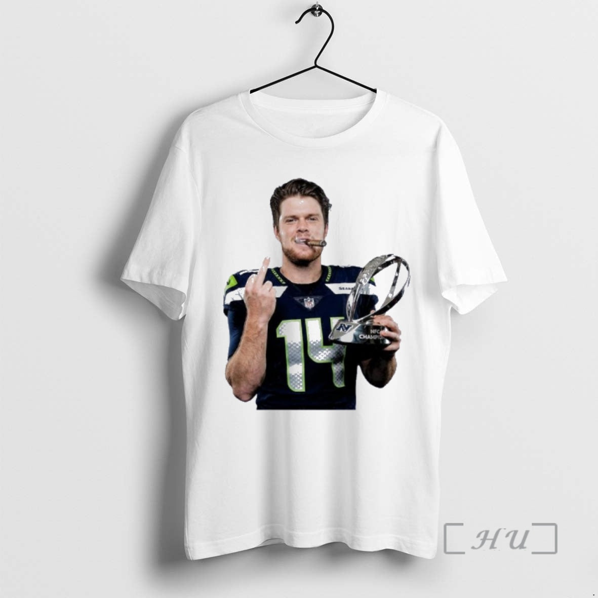 Officials Sam Darnold Middle Finger Nfc Champions T-Shirts, Hoodie, Sweatshirt | TeeBloomCo.com