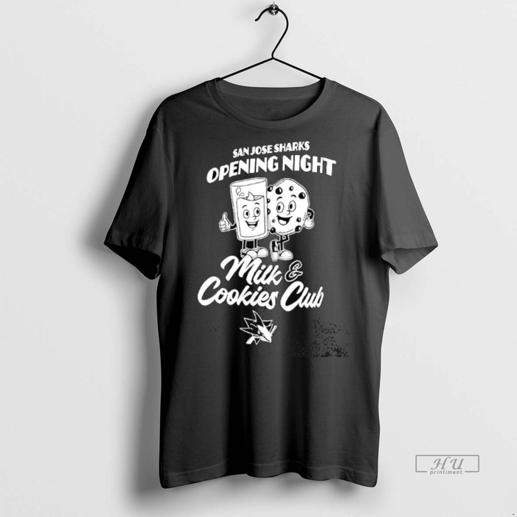 Officials San Jose Sharks Opening Night Milk And Cookies Club Tee Shirt Sweater