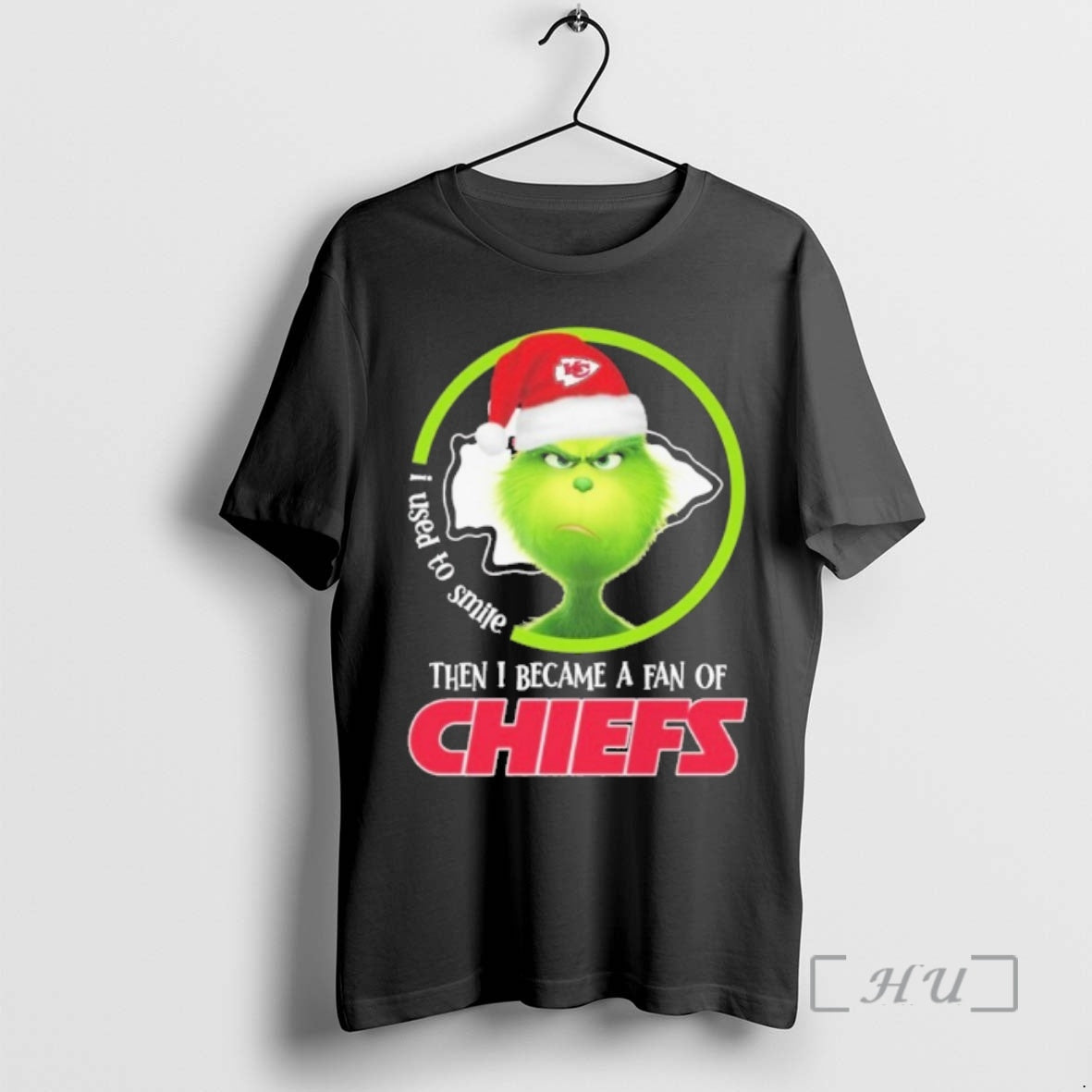 Officials Santa Grinch I Used To Smile Then I Became A Fan Og Chiefs Premium T-Shirts, Hoodie, Sweatshirt | TeeBloomCo.com