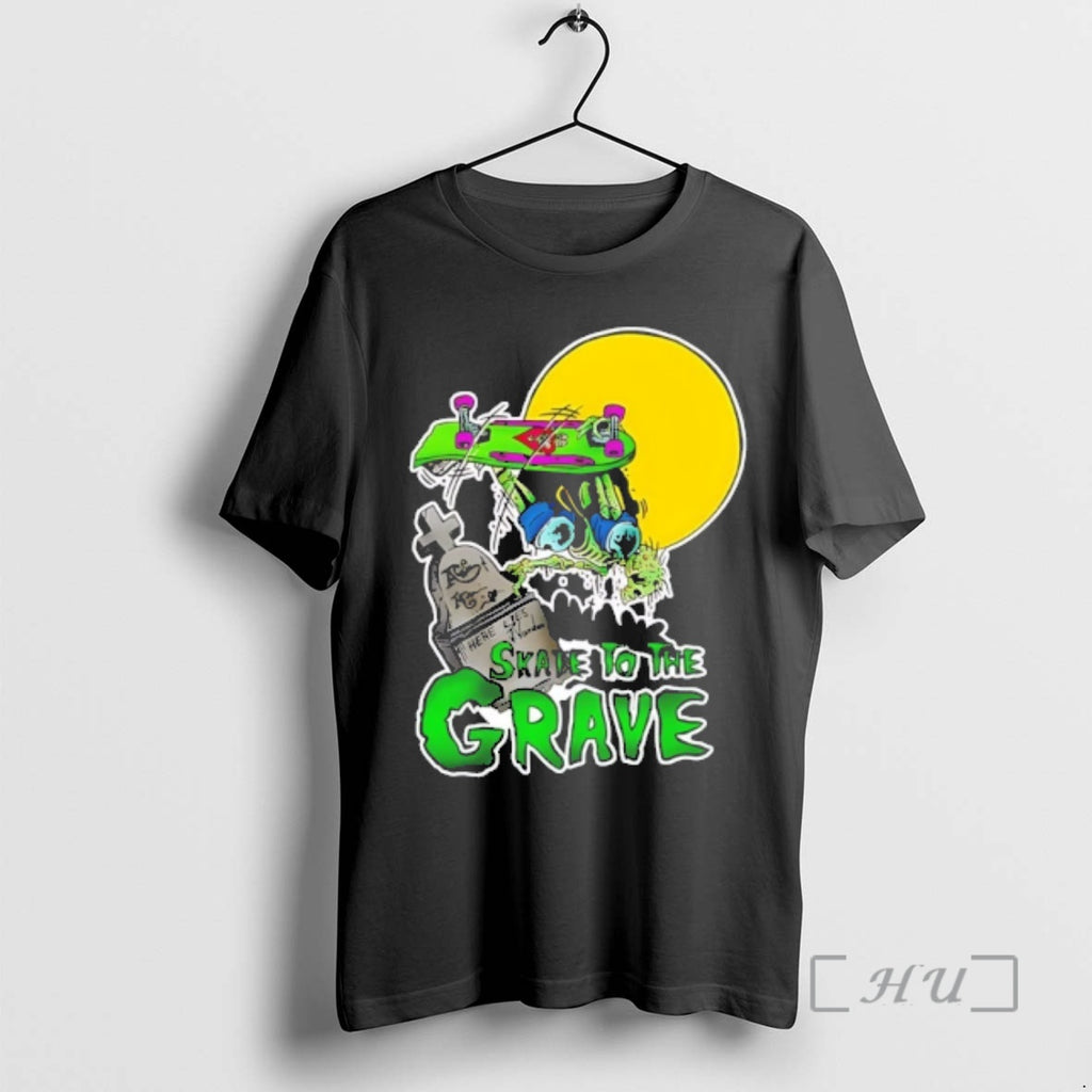 Officials Skate To The Grave I Mete Les Morts Zombie Goat Cartoon Premium T Shirts Hoodie, Sweatshirt | TeeBloomCo.com