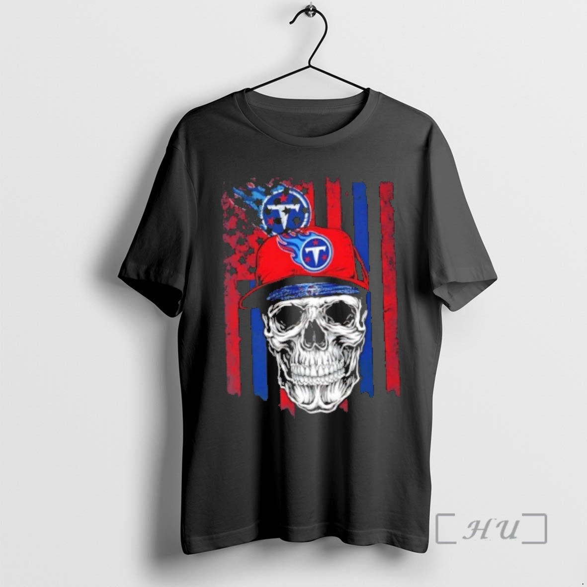 Officials Skull Wearing A Cap Tennessee Titans Us Flag T-Shirts, Hoodie, Sweatshirt | TeeBloomCo.com