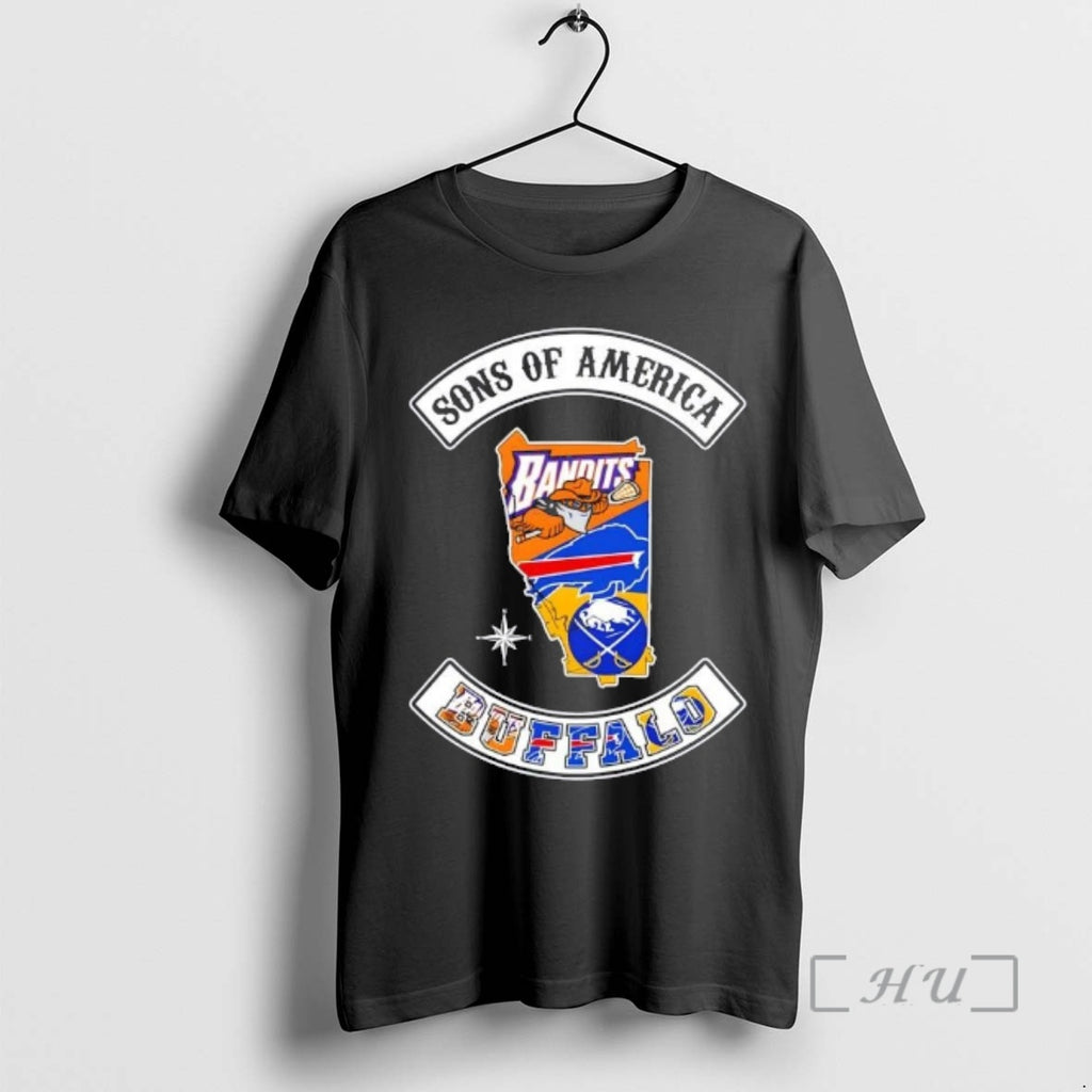 Officials Son Of America Buffalo Map Sports Logos Combine T-Shirts, Hoodie, Sweatshirt | TeeBloomCo.com