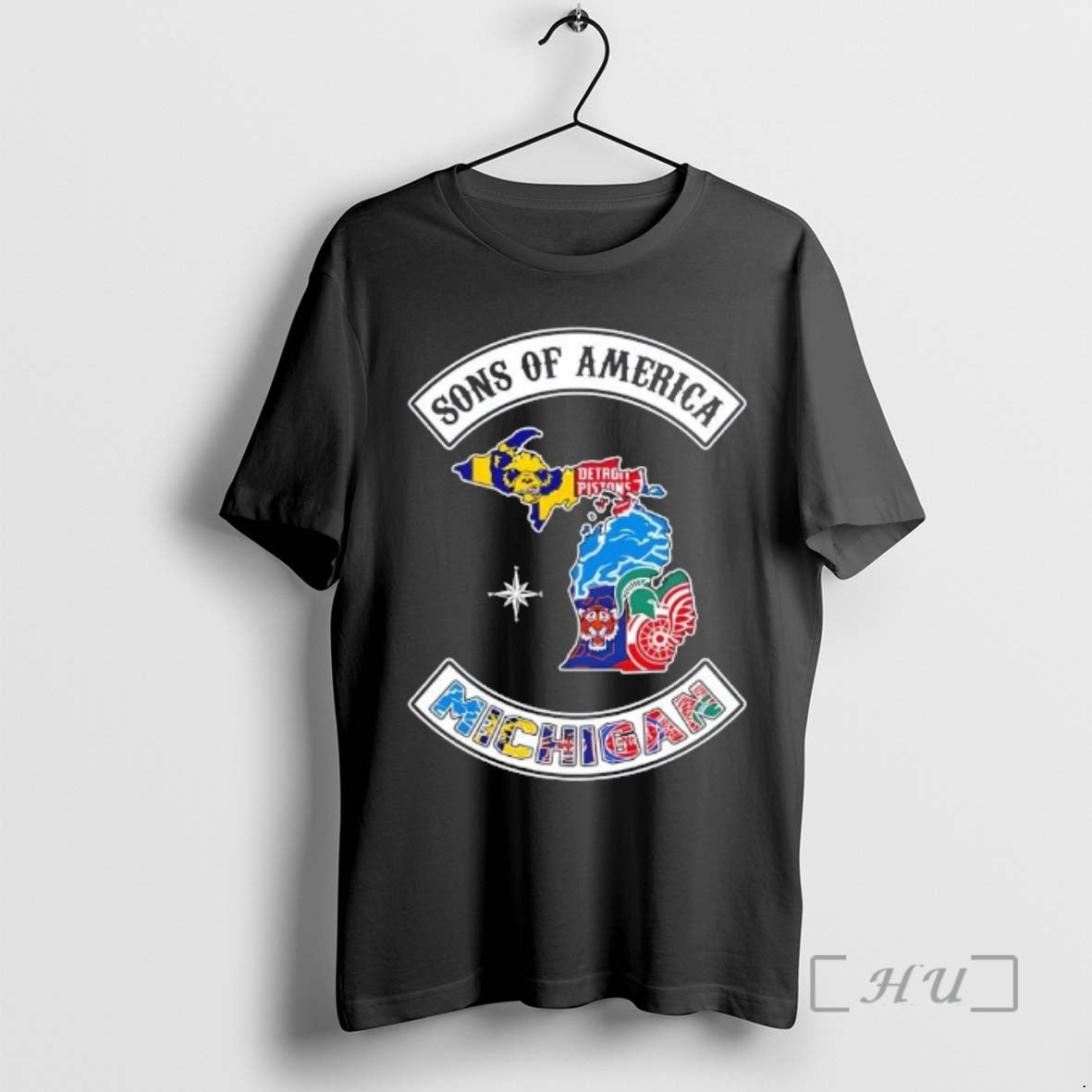Officials Son Of America Michigan Map Sports Logos Combine T-Shirts, Hoodie, Sweatshirt | TeeBloomCo.com