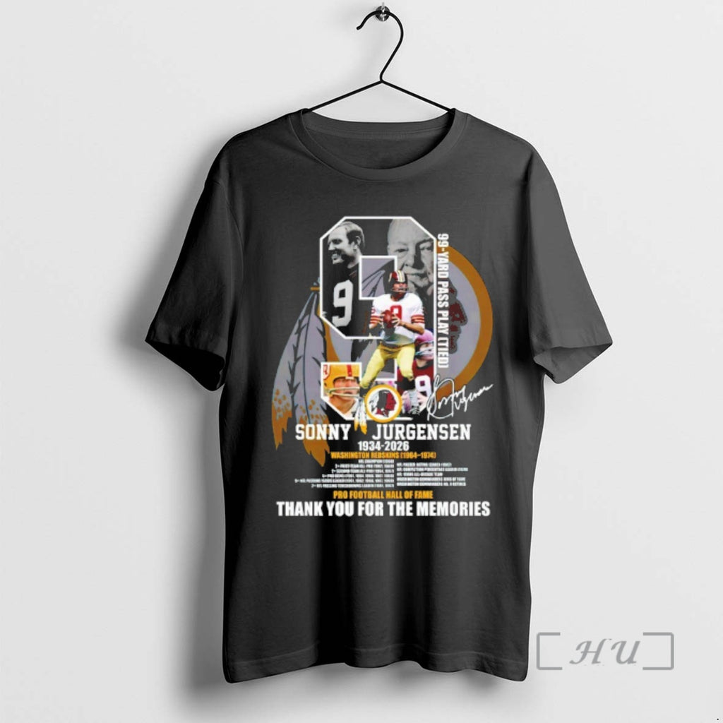 Officials Sonny Jurgensen 1934 2026 Washington Redskins 99 Yard Pass Play Signature Thank You For T-Shirts, Hoodie,...