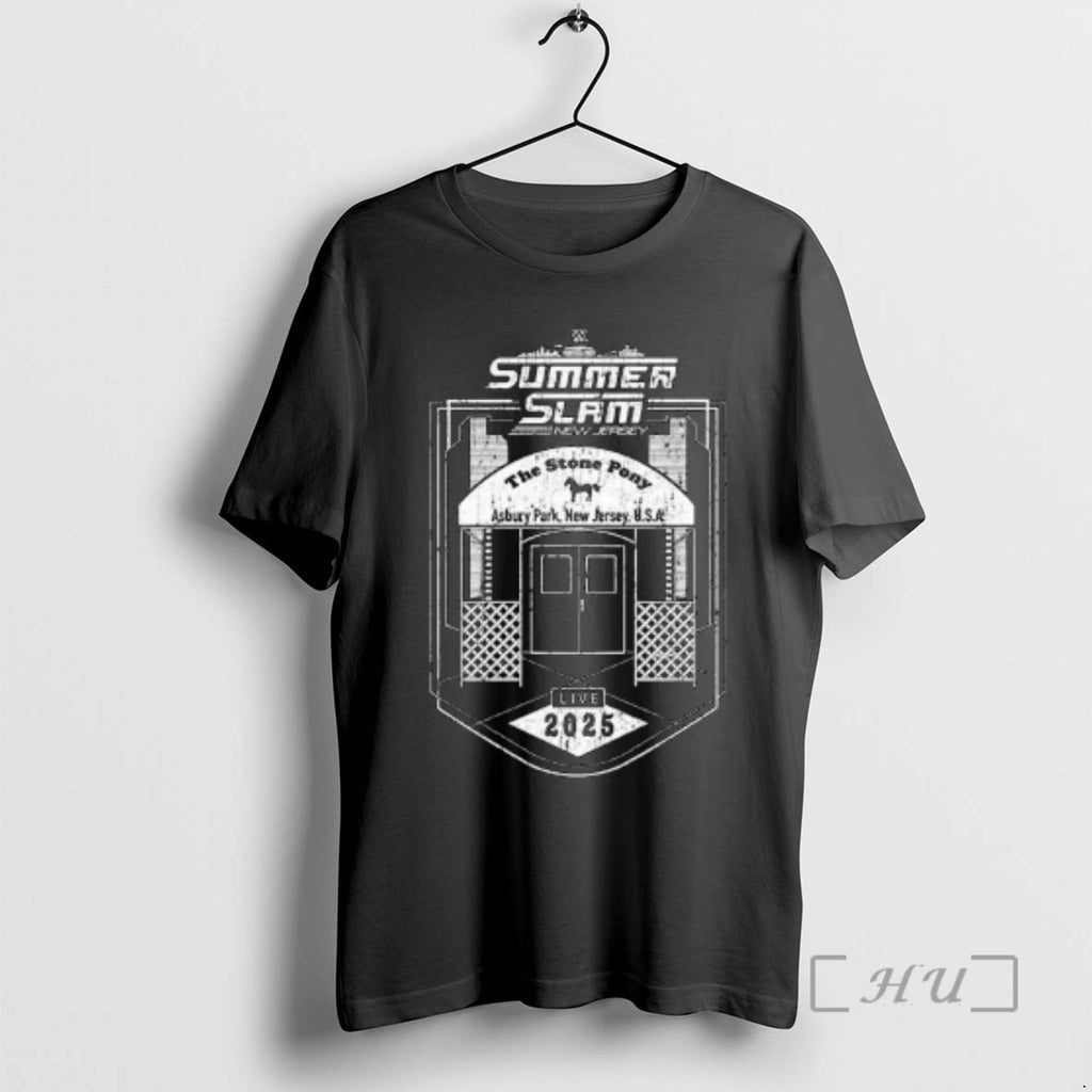 Officials Summer Slam New Jersey The Stone Pony 2025 Circle Black Premium T Shirts Sweater Hoodie, Sweatshirt