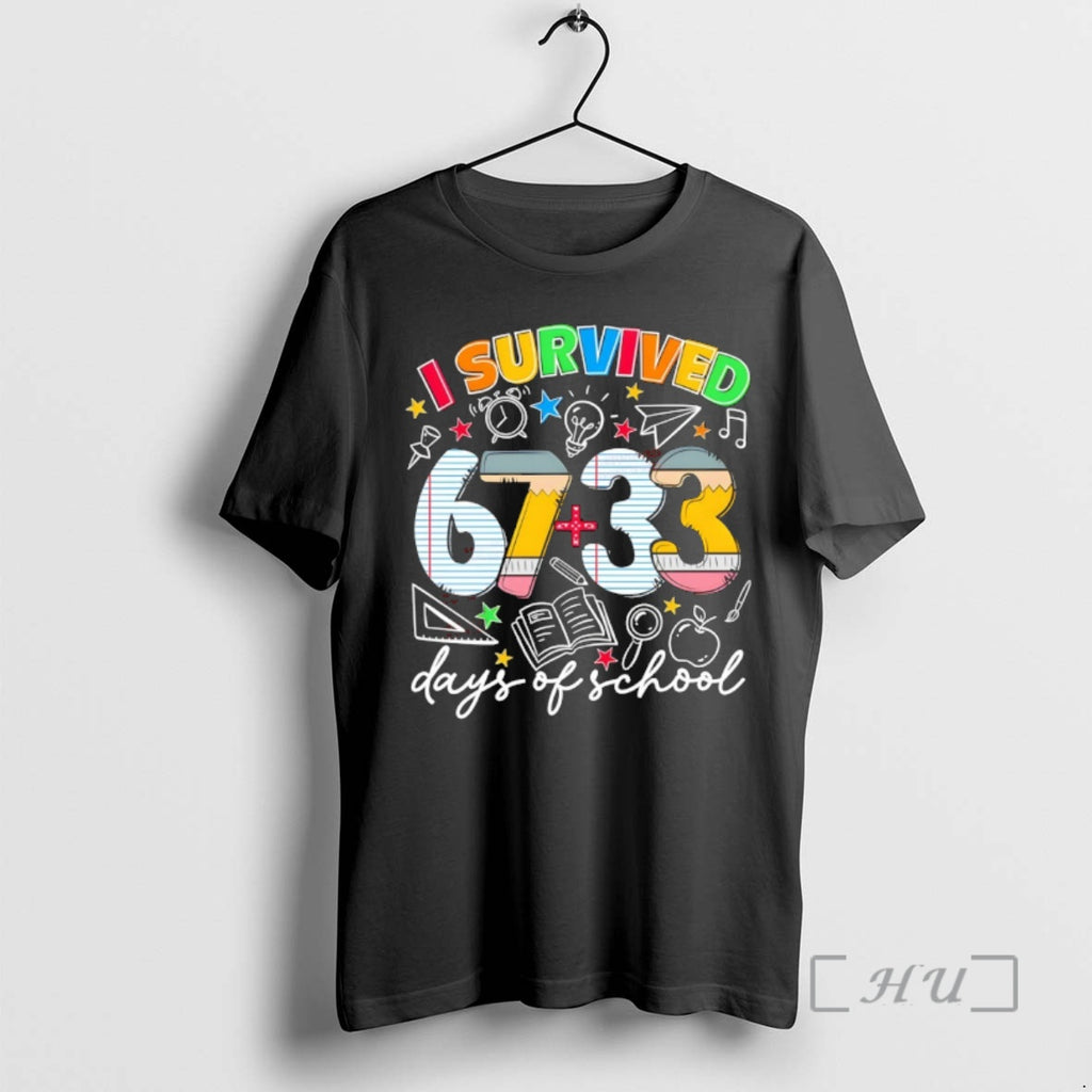 Officials Teacher Student I Survived 67 33 Days Of School T-Shirts, Hoodie, Sweatshirt | TeeBloomCo.com