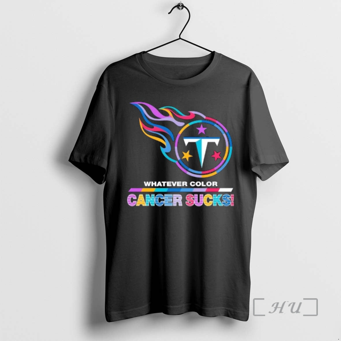 Officials Tennessee Titans Football Whatever Color Cancer Sucks Logo Colors T-Shirts, Hoodie, Sweatshirt | TeeBloomCo.com