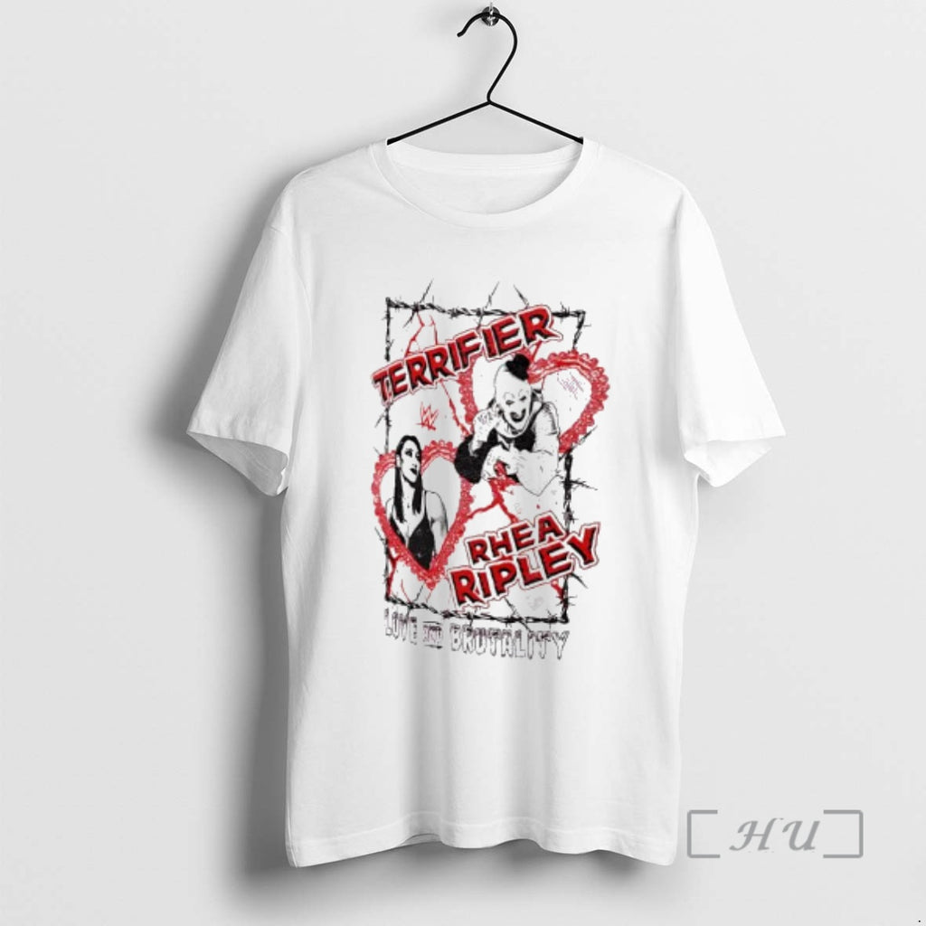 Officials Terrifier X Rhea Ripley Love And Brutality T-Shirts, Hoodie, Sweatshirt | TeeBloomCo.com