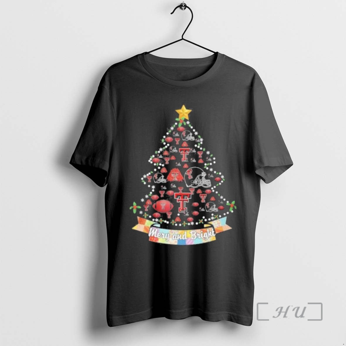 Officials Texas Tech Red Raiders Merry And Bright Christmas Tree T-Shirts, Hoodie, Sweatshirt | TeeBloomCo.com