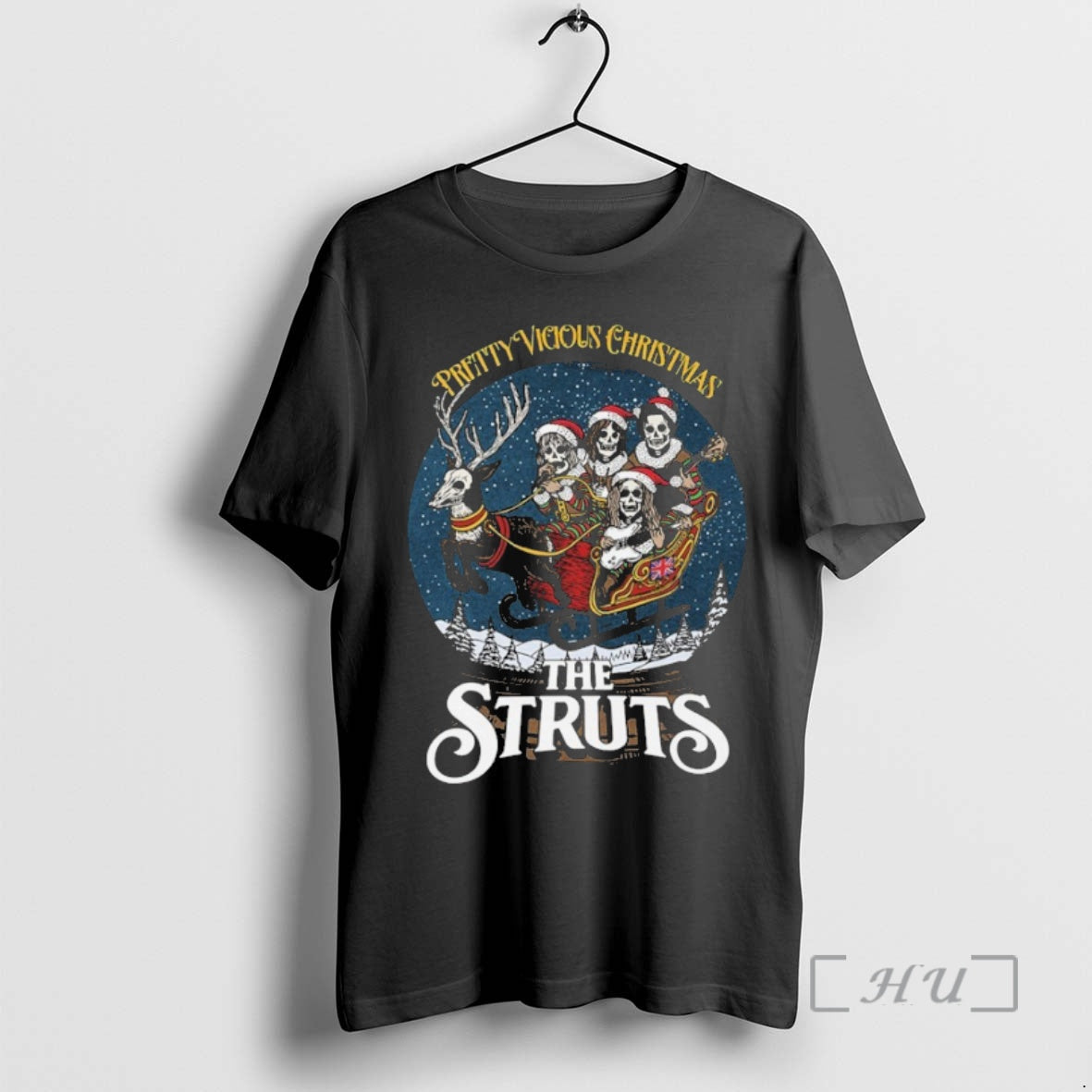 Officials The Struts Pretty Vicious Christmas Reindeer Snow Globe T-Shirts, Hoodie, Sweatshirt | TeeBloomCo.com