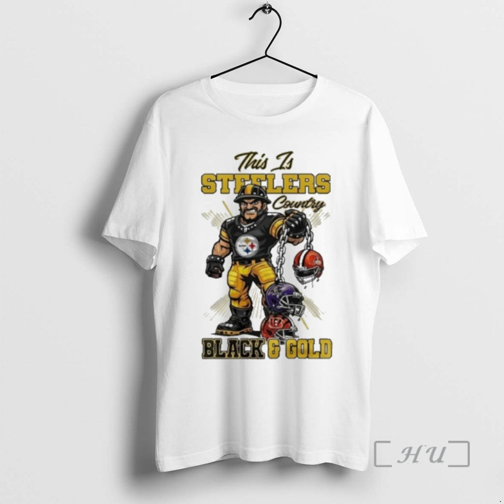 Officials This Is Steelers Country Mascot Black Gold T-Shirts, Hoodie, Sweatshirt | TeeBloomCo.com