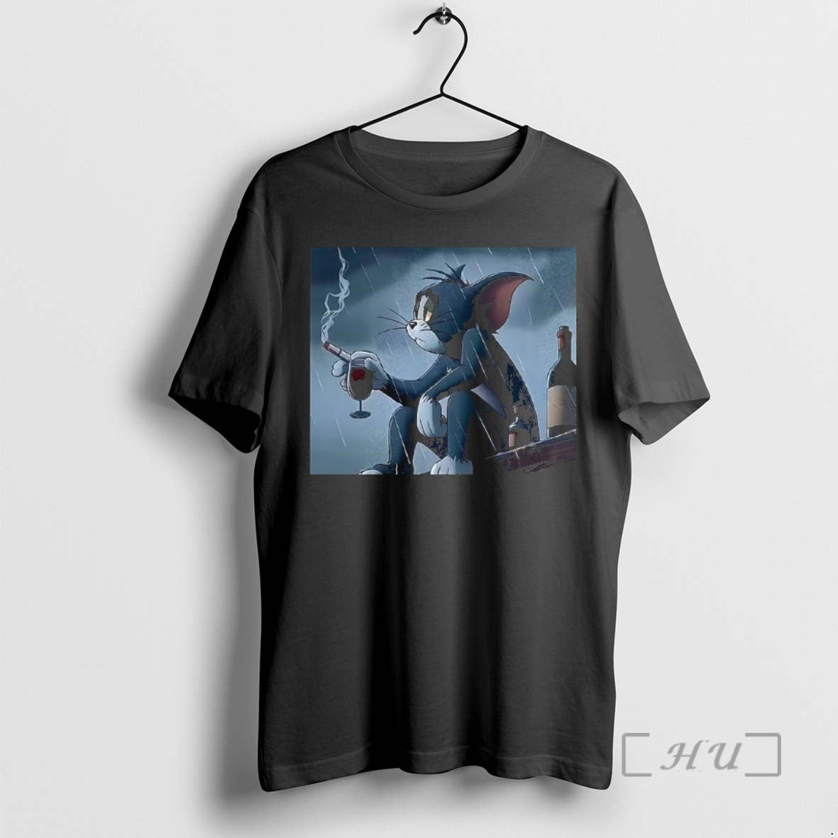 Officials Tom Pensive And Sad Smoking In The Rain Cartoon T-Shirts, Hoodie, Sweatshirt | TeeBloomCo.com