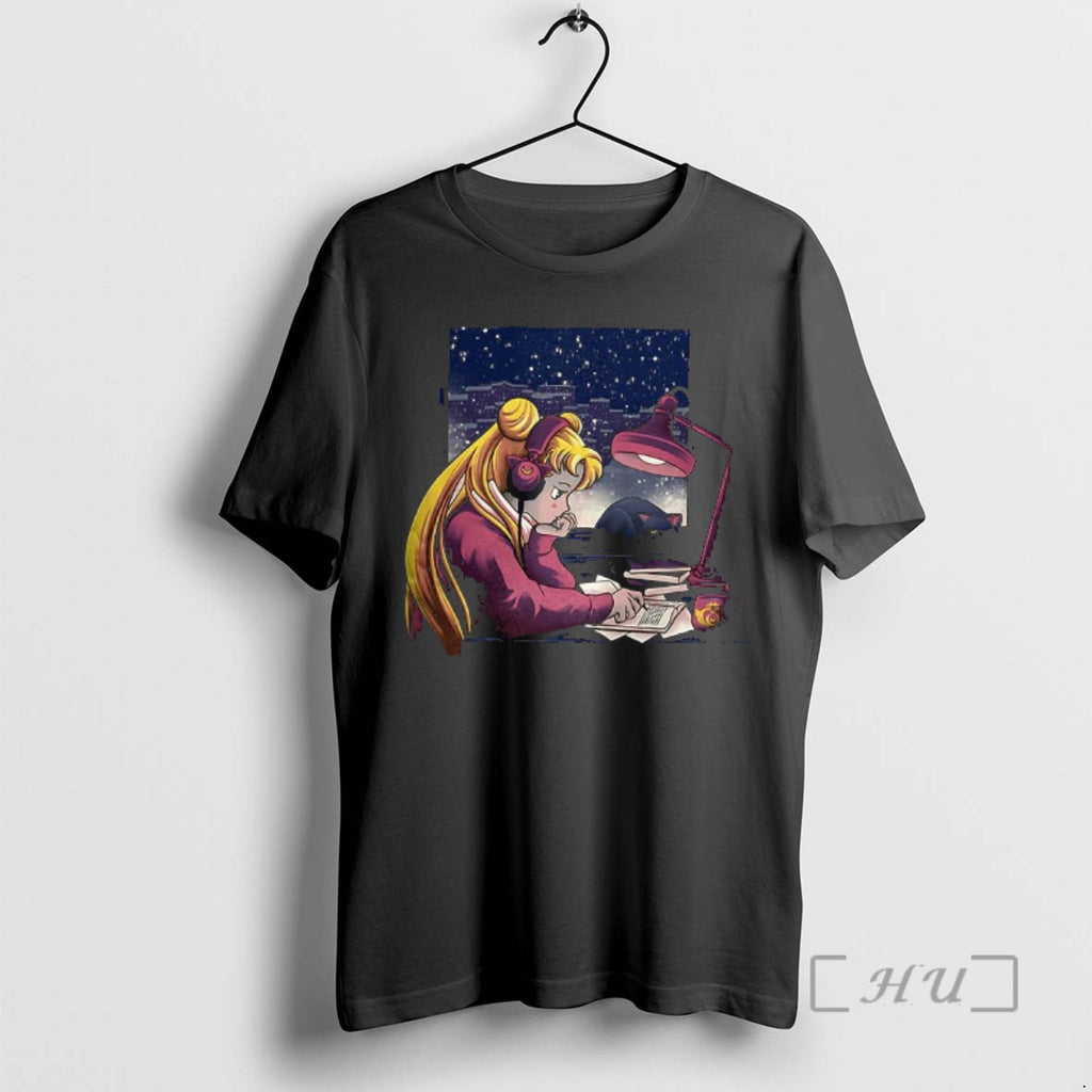 Officials Tsukino Usagi Sailor Moon Lofi Moon Girl T-Shirts, Hoodie, Sweatshirt | TeeBloomCo.com