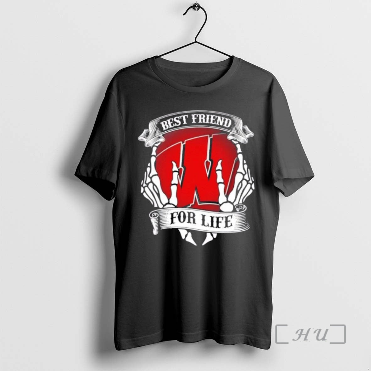 Officials Wisconsin Badgers Best Friend For Life Hands Bones T-Shirts, Hoodie, Sweatshirt | TeeBloomCo.com