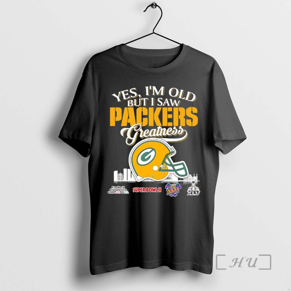 Officials Yes Im Old But I Saw Green Bay Packers Helmet Greatness Chriast Premium T-Shirts, Hoodie, Sweatshirt