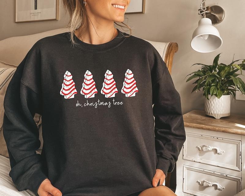 Oh Christmas Tree Sweatshirt, Christmas Cake Sweatshirt, Christmas Hoodie, Christmas Sweater Women, Funny Christmas Shirt...