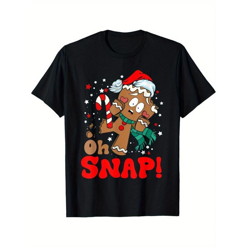 Oh Snap Gingerbread Man Christmas Funny Cookie Baking Xmas men's T-Shirt made in usa Hoodie, Sweatshirt | TeeBloomCo.com