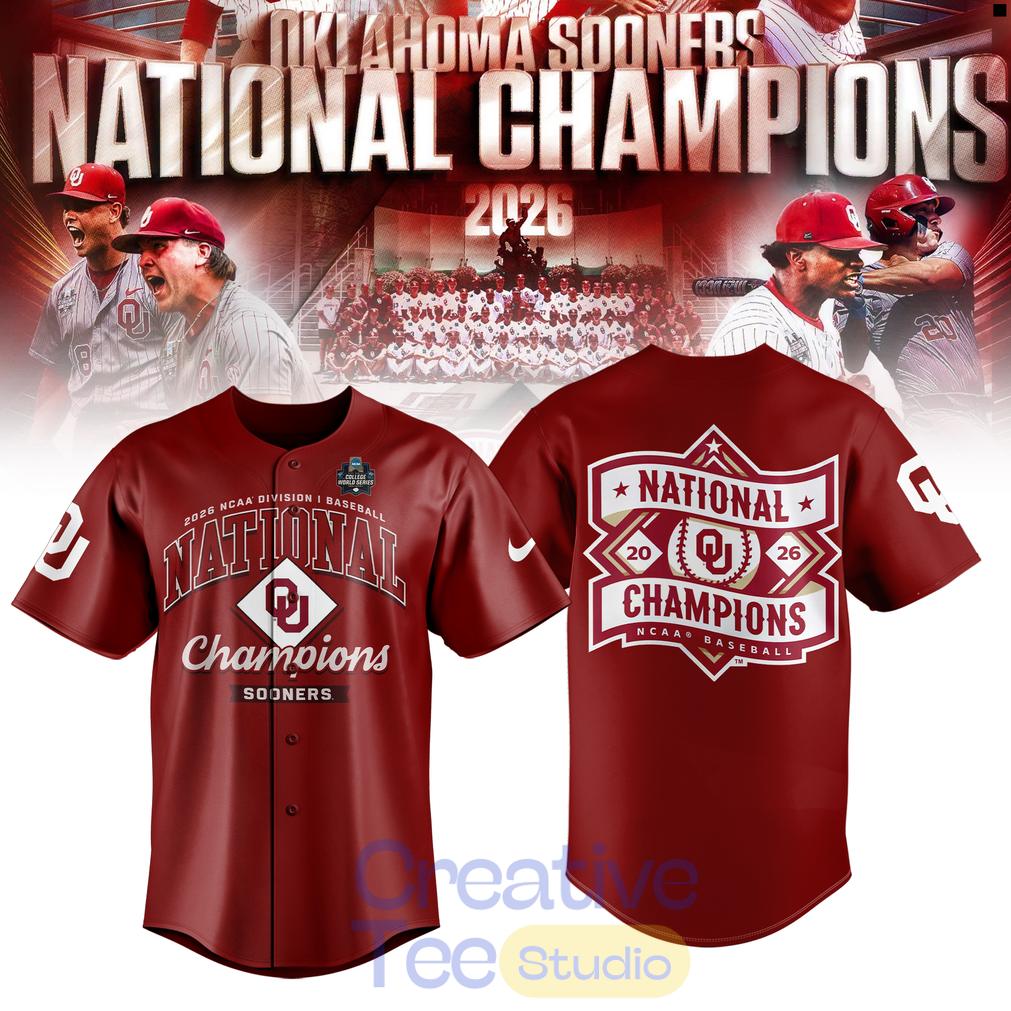 Oklahoma Sooners 2026 National Champions Baseball Jersey