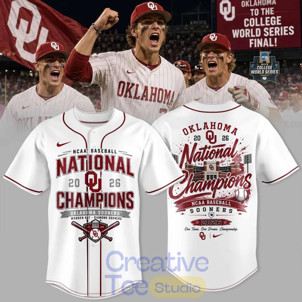 Oklahoma Sooners 2026 National Champions Baseball Jersey