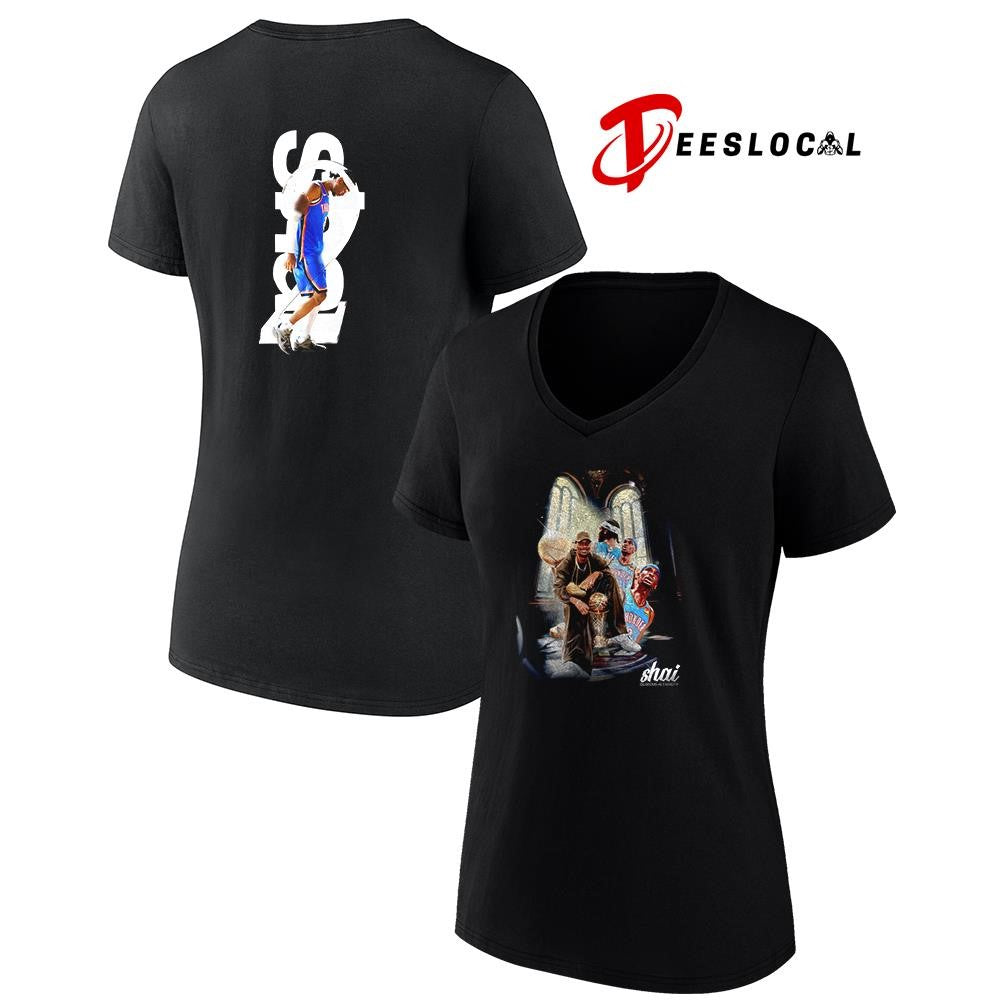 Oklahoma City Thunder Shai Gilgeous Alexander oil painting retro number shirt
