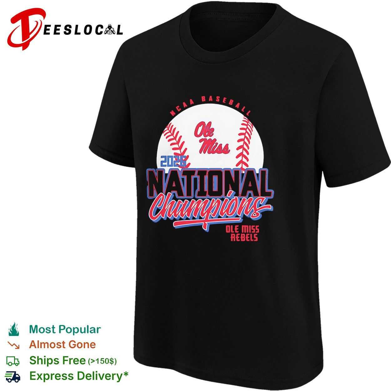 Ole Miss Rebels 2026 NCAA Baseball National Champions Shirt