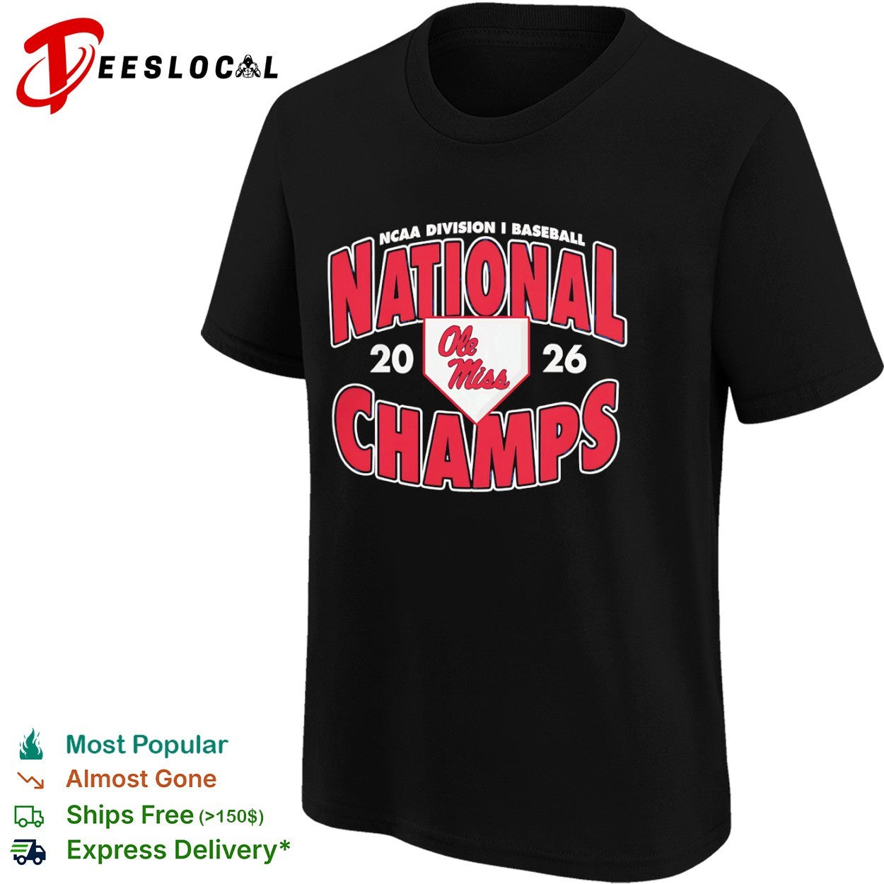Ole Miss Rebels NCAA Division I Baseball National Champs 2026 shirt
