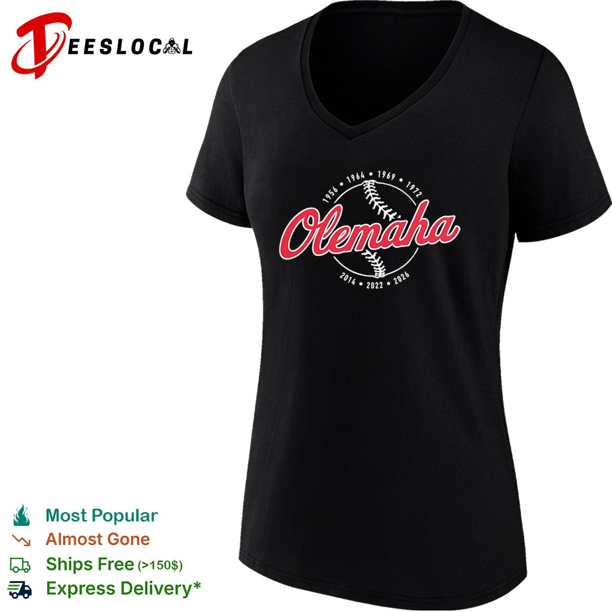 Olemaha 1956 1964 1969 1972 2014 2022 2026 College Baseball World Series shirt