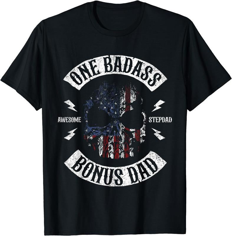 One Badass Bonus Stepdad Birthday Step Dad Fathers Day Gift T-Shirt Hoodie, Sweatshirt | TeeBloomCo.com