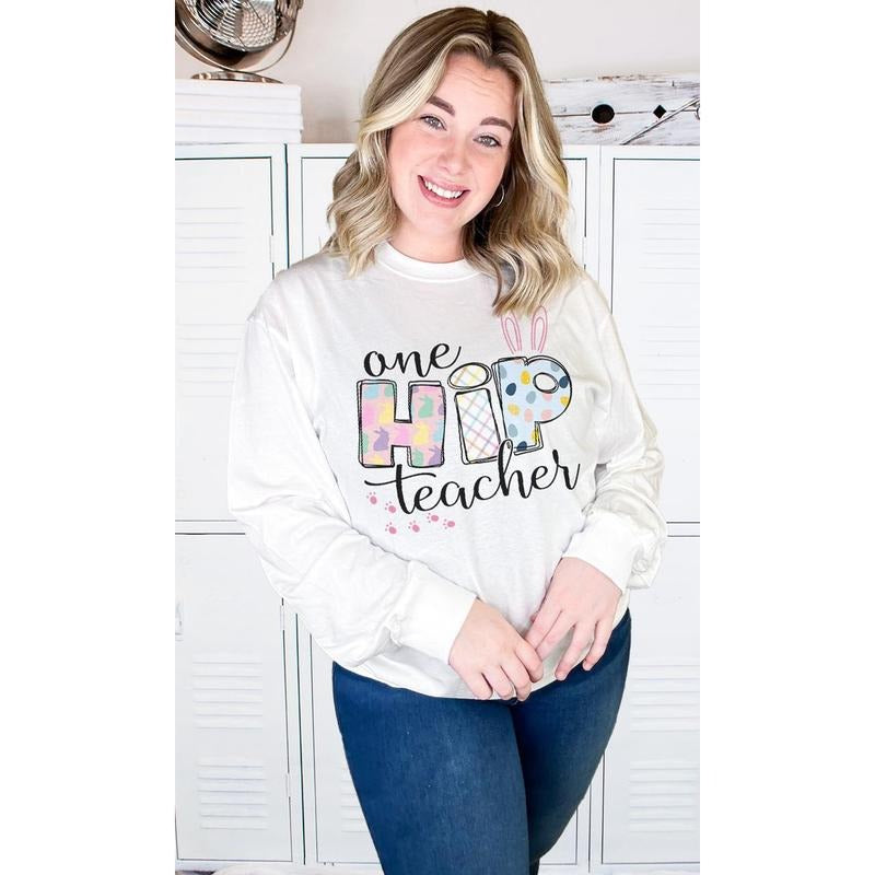 One Hip Teach Easter Long Sleeve T-Shirt Hoodie, Sweatshirt | TeeBloomCo.com