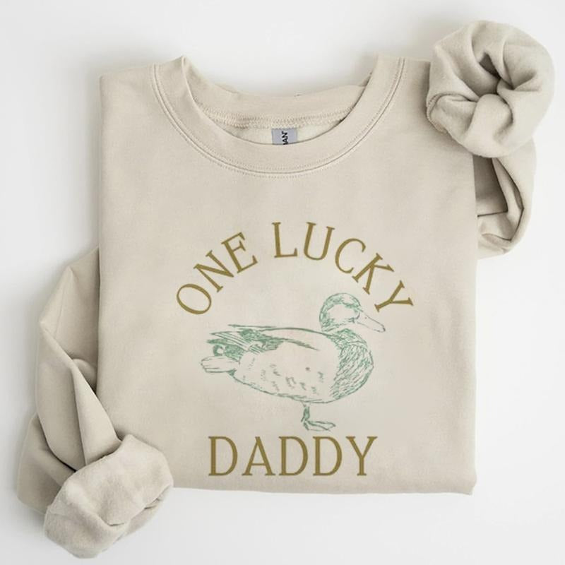 One Lucky Daddy Duck Shirt Birthday Lucky Mama Lucky Daddy Family Sweatshirt Hoodie | TeeBloomCo.com