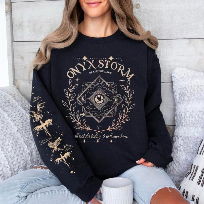 Onyx Storm Inspired Sweatshirt, Jumper for Book Lovers, Bookish Crewneck, Fourth Wing Series Shirt, Dark Romance Merch,...