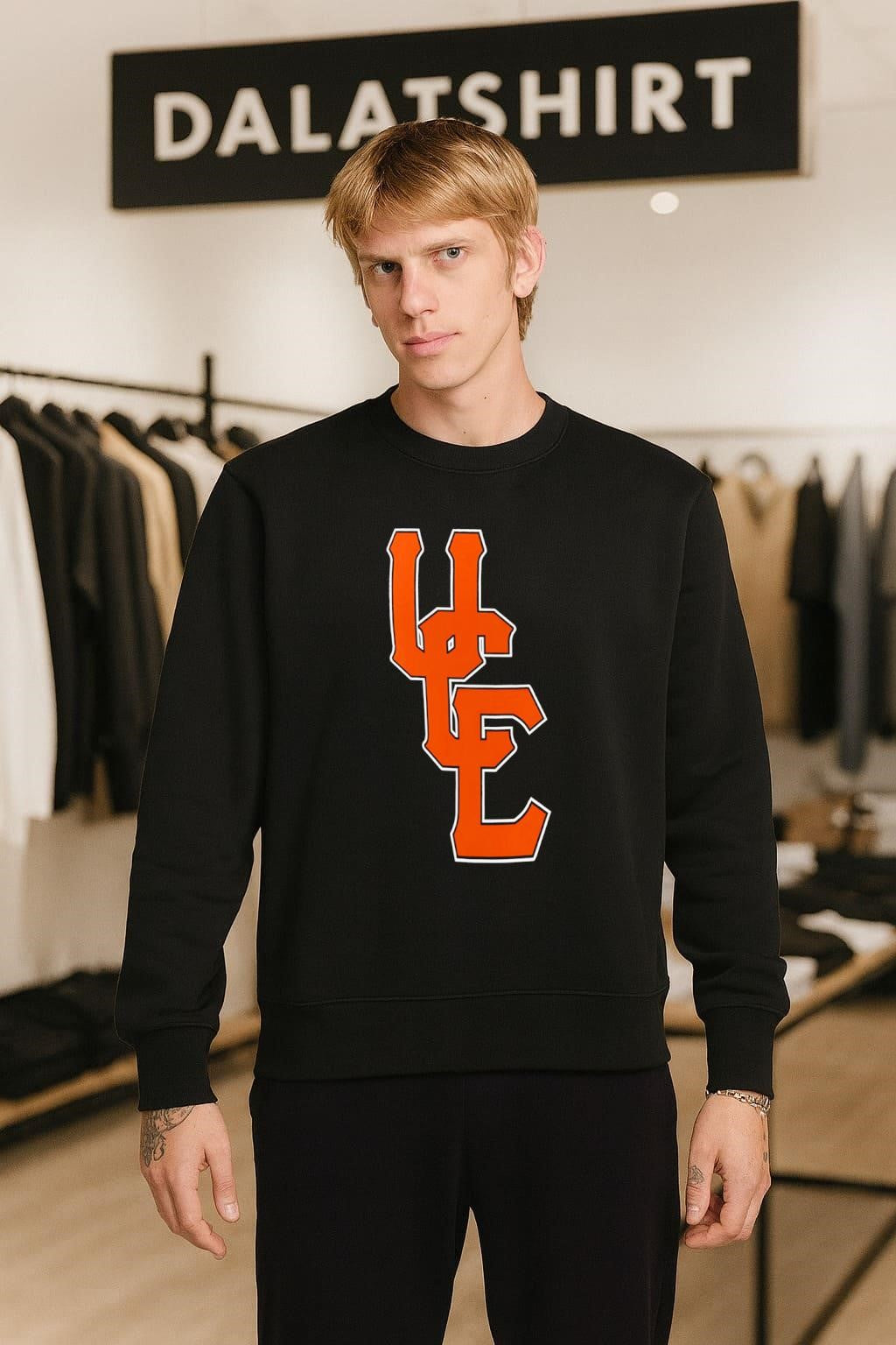Orange UC Interlocking Letters Varsity Sports Logo shirt