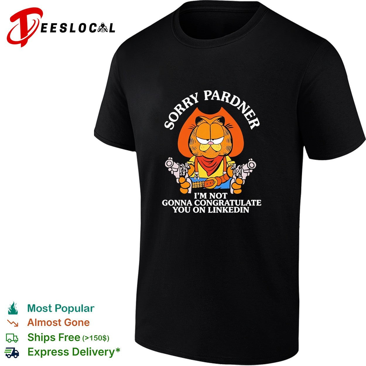 Orange cat sorry pardner I’m not gonna congratulate you on linkedin Cowboy shirt