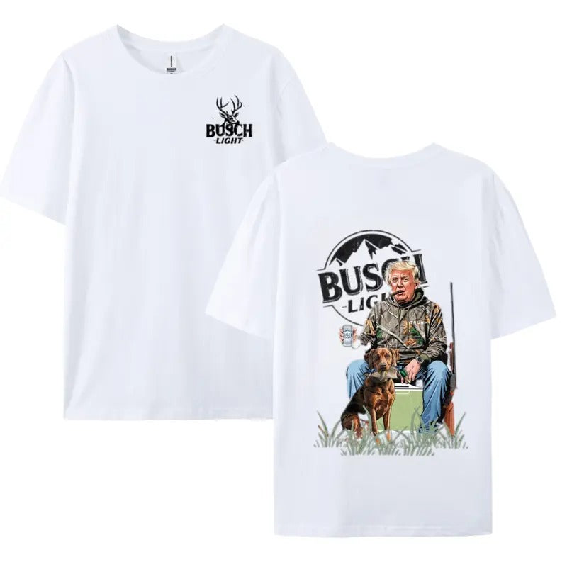 Original! Hunting Busch Light Digital Design T-shirt Menswear Top Cotton 2 Side Tee Sweatshirt Hoodie Streetwear Crewneck...