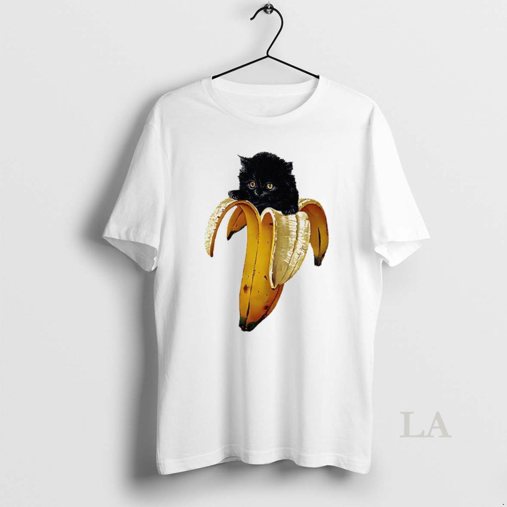 Original Banana Cat Meme Black Kitten T-Shirts, Hoodie, Sweatshirt | TeeBloomCo.com
