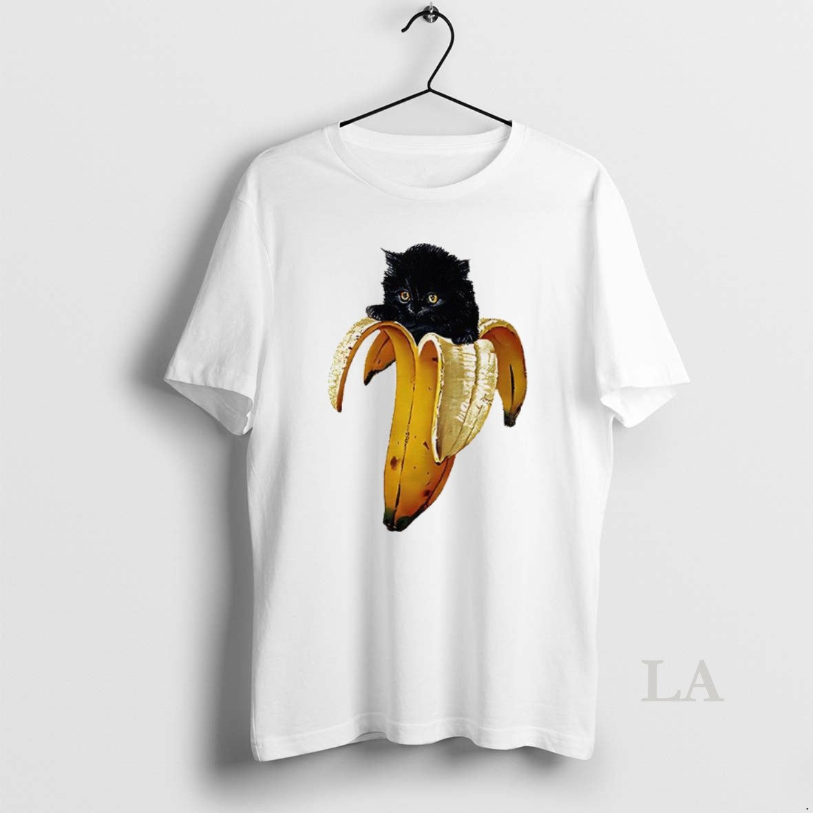 Original Banana Cat Meme Black Kitten T-Shirts, Hoodie, Sweatshirt | TeeBloomCo.com