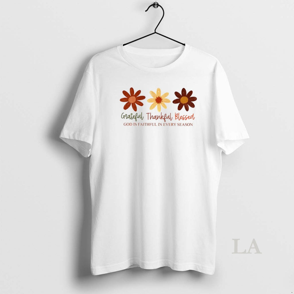 Original Boho Fall Floral Christian Grateful Thankful Blessed God Is Faithful In Every Season