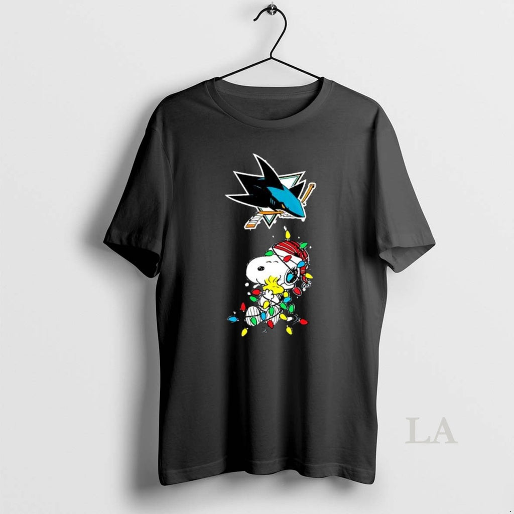 Original Funny San Jose Sharks Peanuts Christmas Night 2025 Special Holiday T-Shirts, Hoodie, Sweatshirt | TeeBloomCo.com