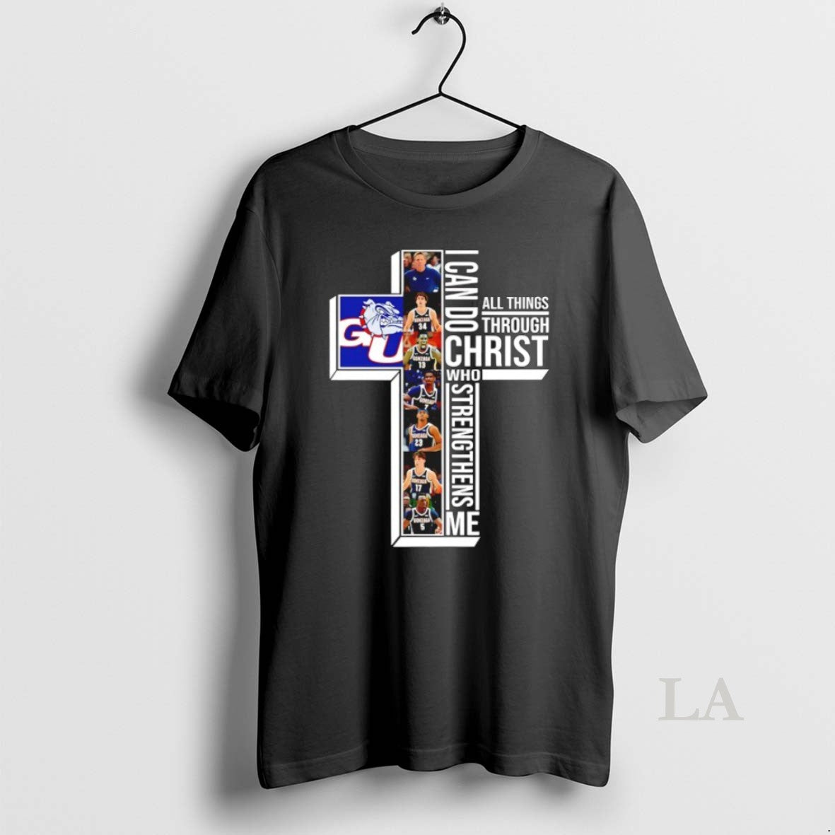 Original Gonzaga Bulldogs Basketball Players Cross I Can Do All Things Through Christ Who Strengthens T-Shirts, Hoodie,...