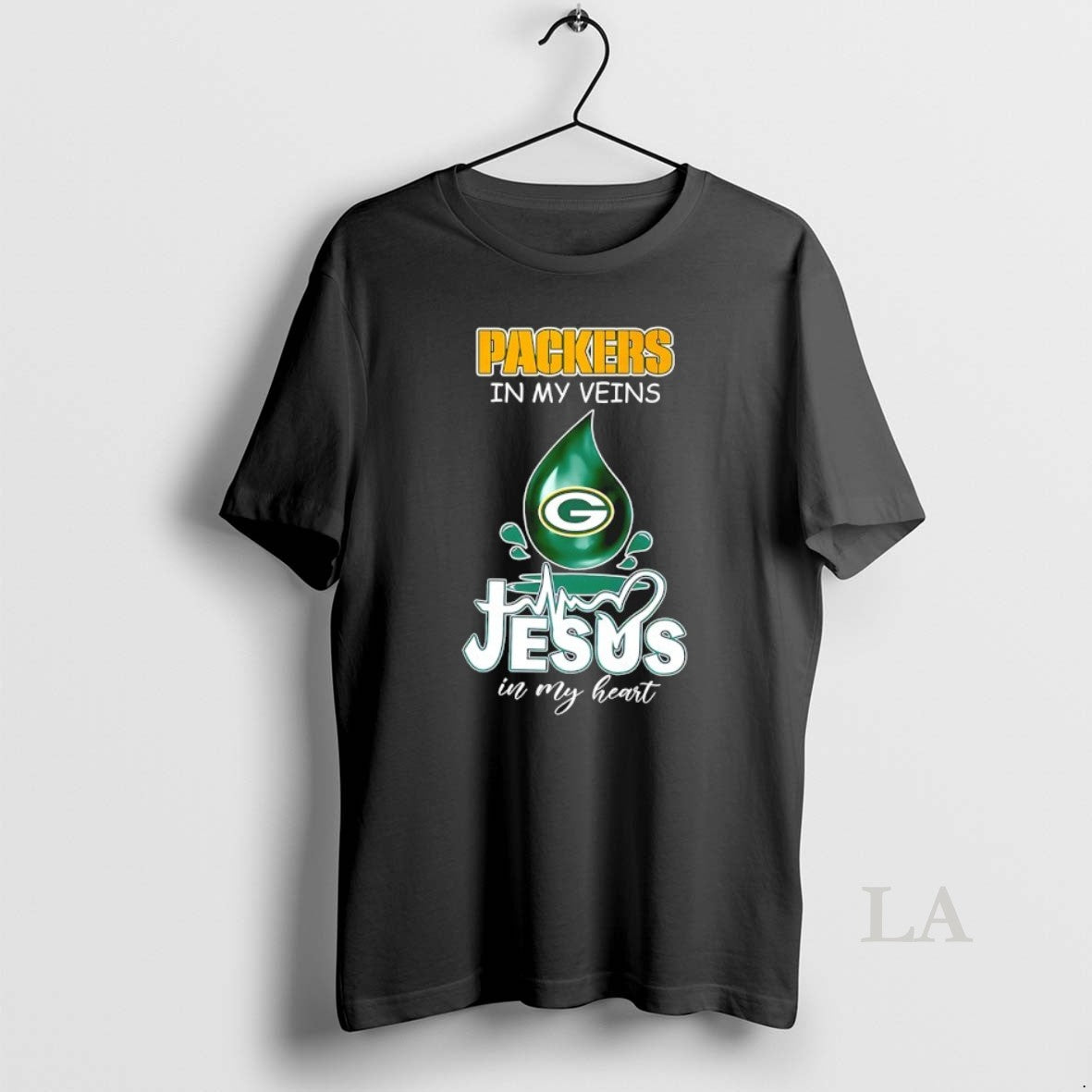 Original Green Bay Packers In My Veins Jesus In My Heart Blood T-Shirts, Hoodie, Sweatshirt | TeeBloomCo.com