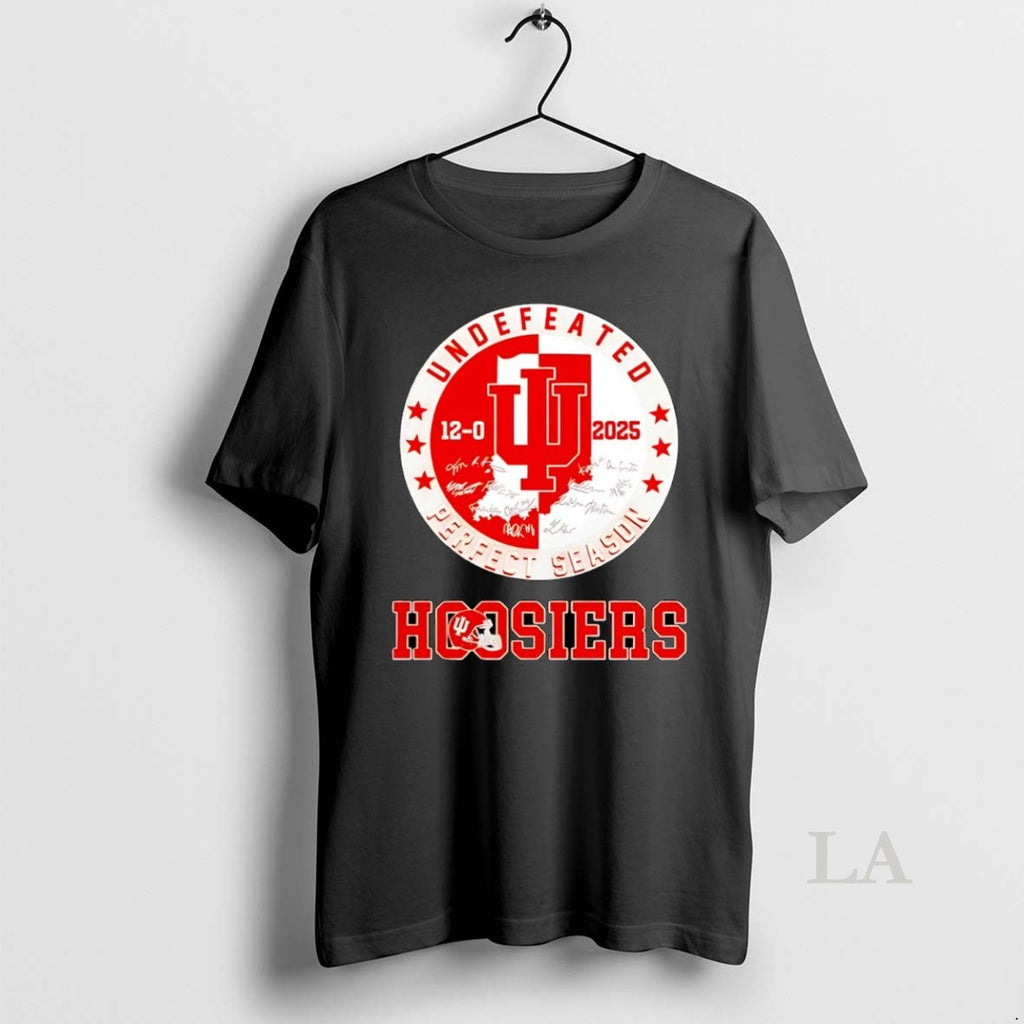 Original Hoosiers Undefeated 2025 Perfect Season Signature T-Shirts, Hoodie, Sweatshirt | TeeBloomCo.com