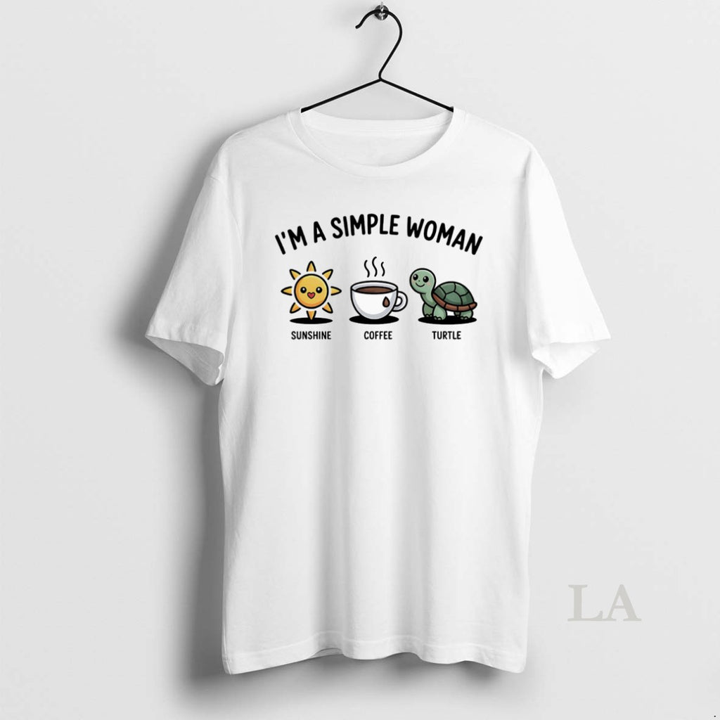 Original Im A Simple Woman Sunshine Coffee And Turtle T-Shirts, Hoodie, Sweatshirt | TeeBloomCo.com