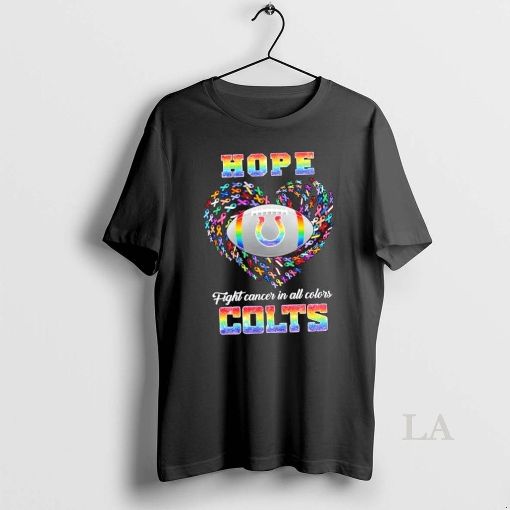 Original Indianapolis Colts Football Hope Fight Cancer In All Colors Heart