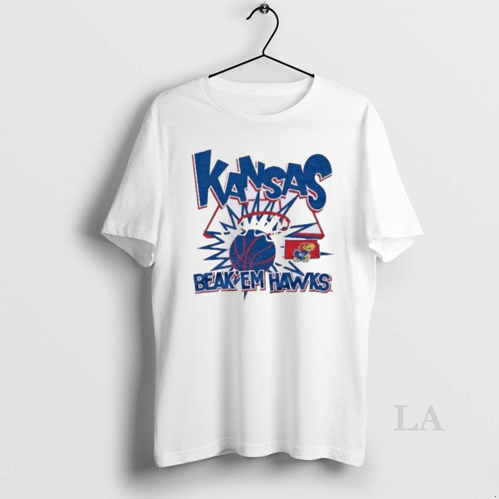 Original Kansas Basketball Slam Beak Em Hawks T-Shirts, Hoodie, Sweatshirt | TeeBloomCo.com