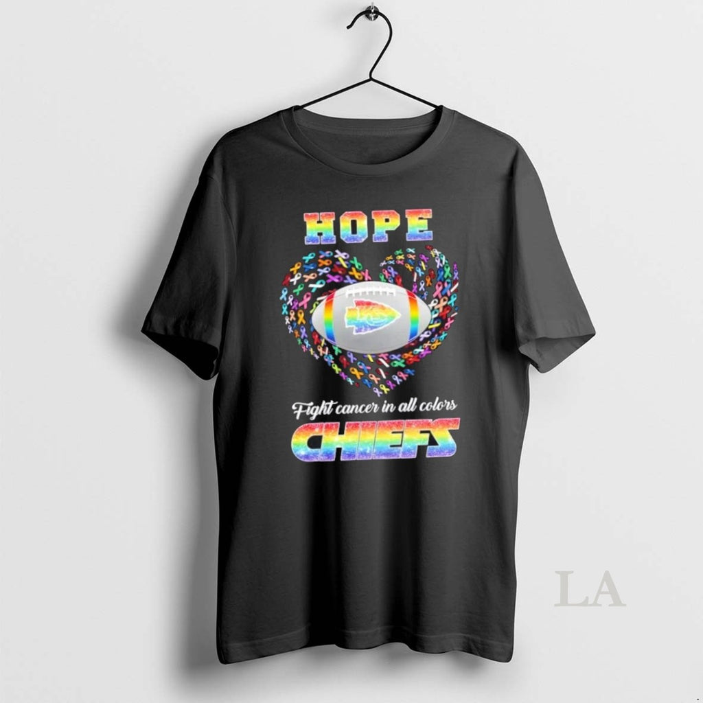 Original Kansas City Chiefs Football Hope Fight Cancer In All Colors Heart