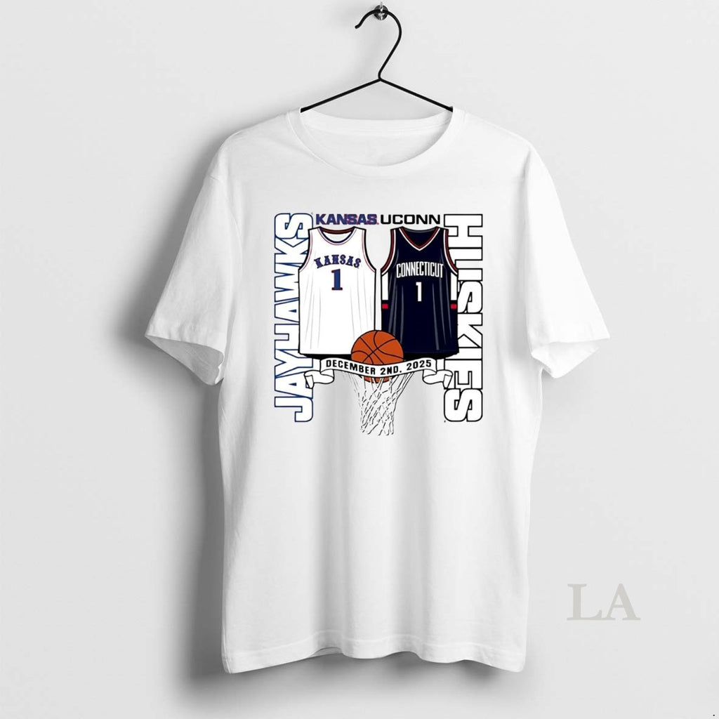 Original Kansas Jayhawks Vs Uconn Huskies Jersey Matchup T-Shirts, Hoodie, Sweatshirt | TeeBloomCo.com
